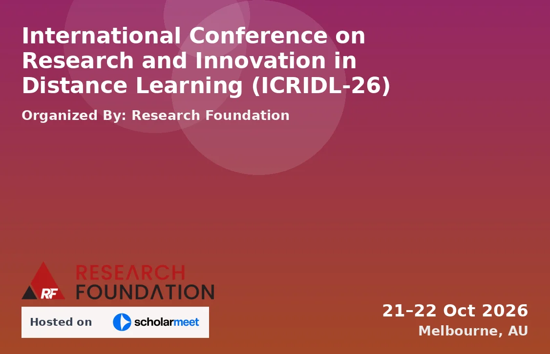 International Conference on Research and Innovation in Distance Learning (ICRIDL-26)