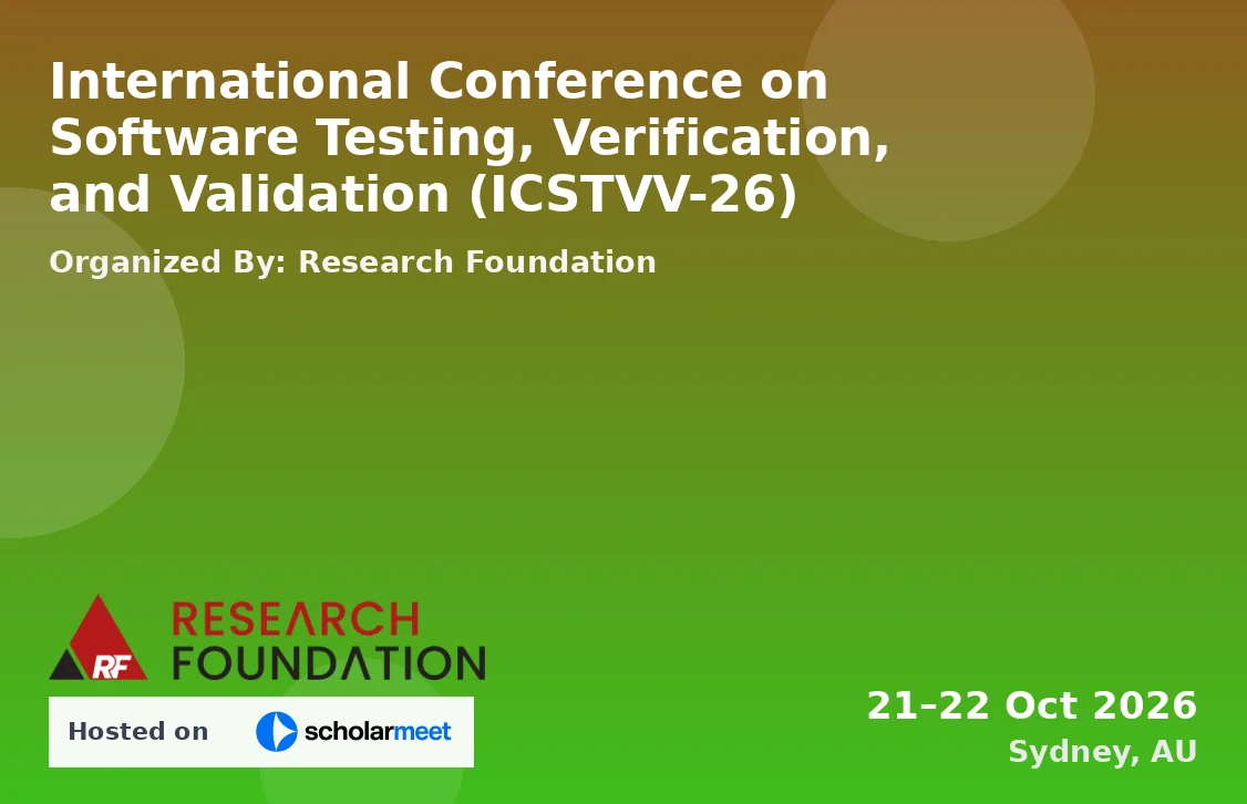 International Conference on Software Testing, Verification, and Validation (ICSTVV-26)