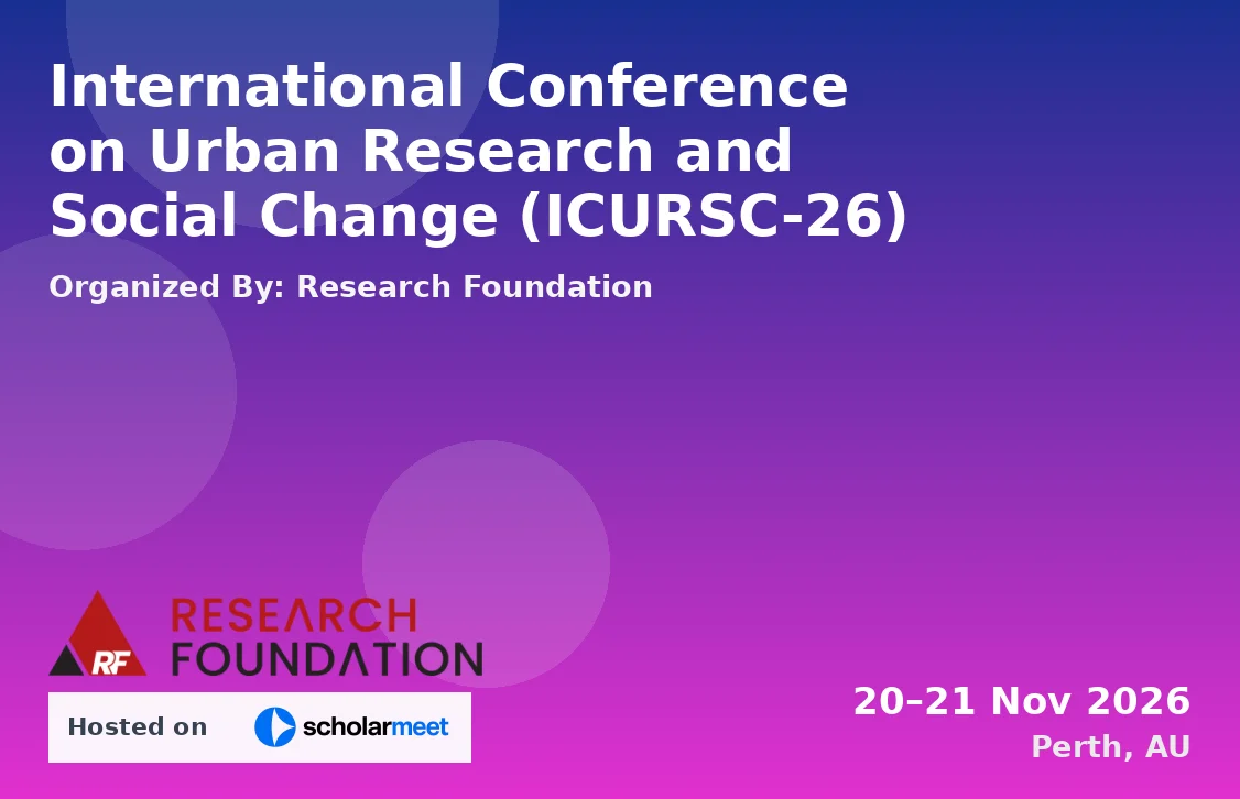 International Conference on Urban Research and Social Change (ICURSC-26)