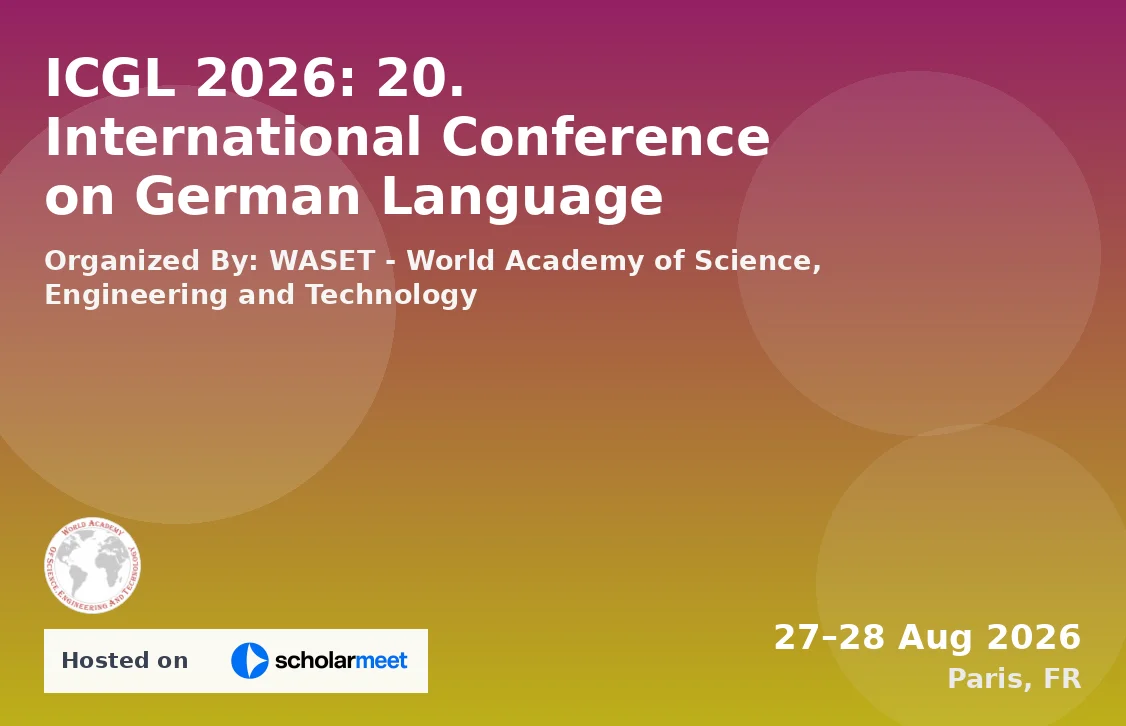 ICGL 2026: 20. International Conference on German Language