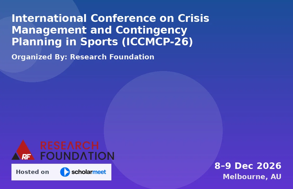 International Conference on Crisis Management and Contingency Planning in Sports (ICCMCP-26)
