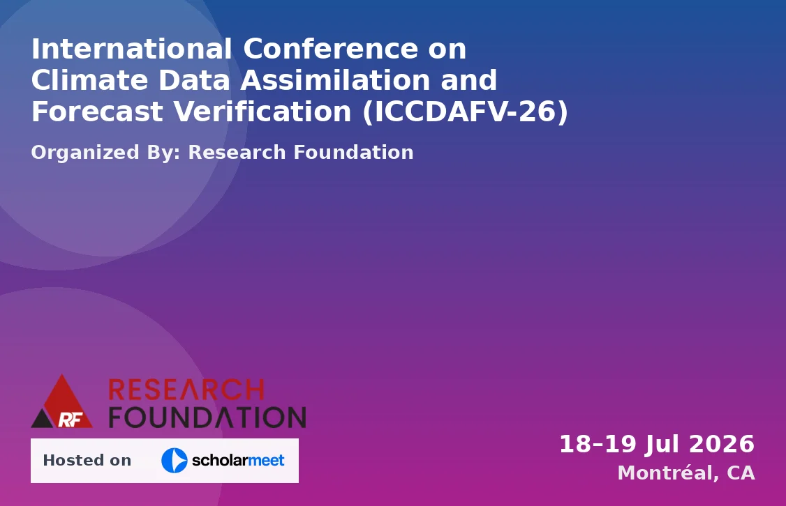 International Conference on Climate Data Assimilation and Forecast Verification (ICCDAFV-26)