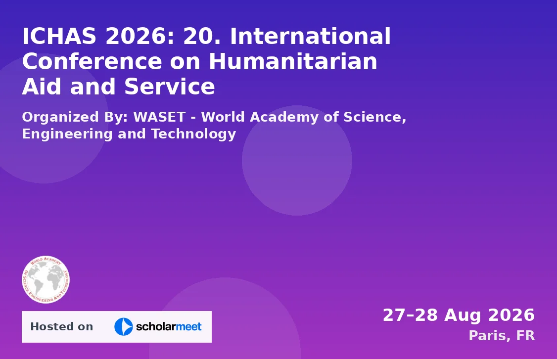 ICHAS 2026: 20. International Conference on Humanitarian Aid and Service