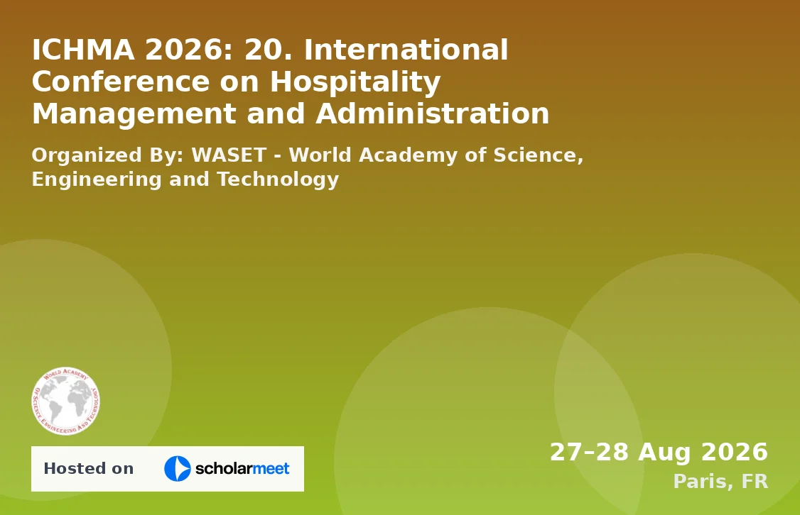 ICHMA 2026: 20. International Conference on Hospitality Management and Administration