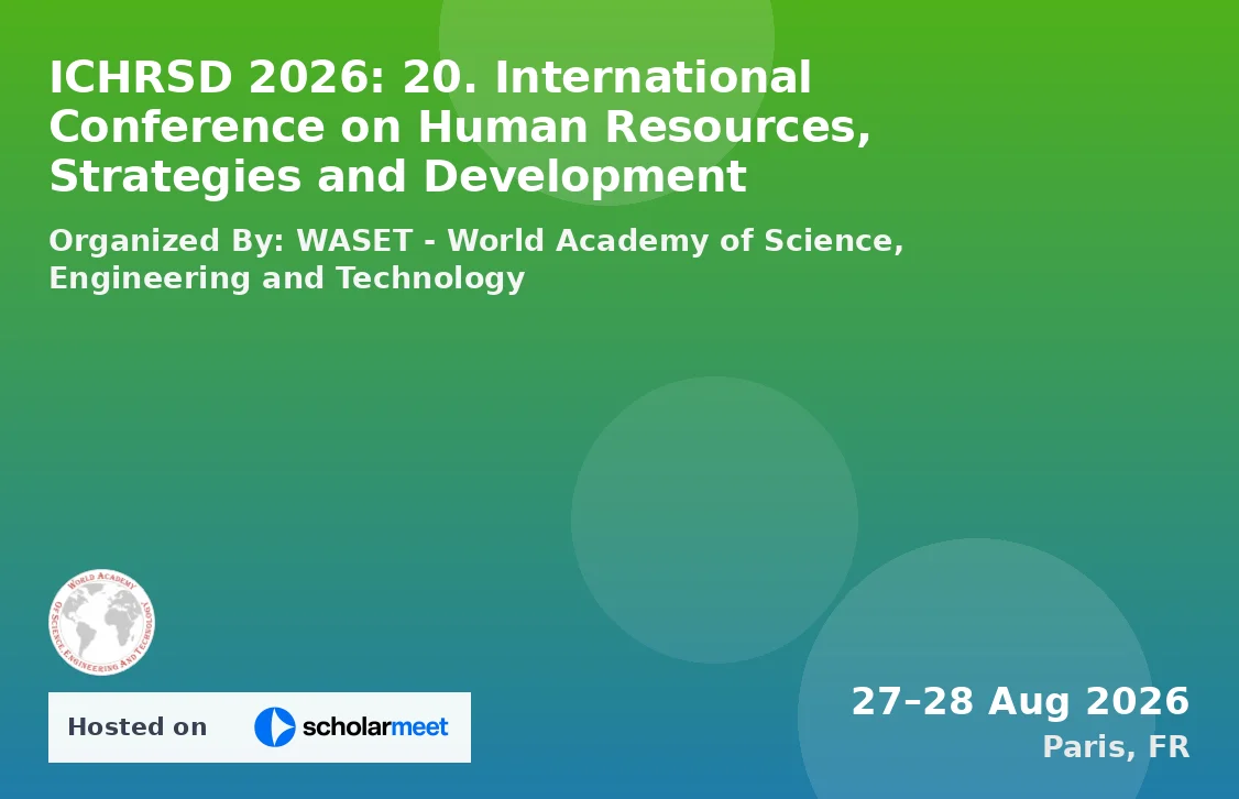 ICHRSD 2026: 20. International Conference on Human Resources, Strategies and Development
