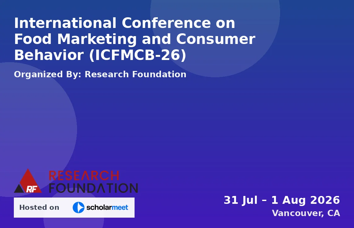 International Conference on Food Marketing and Consumer Behavior (ICFMCB-26)