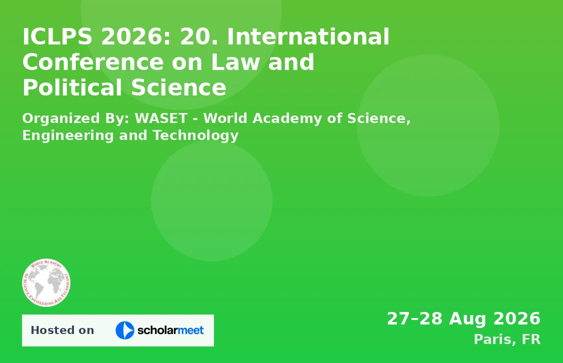 ICLPS 2026: 20. International Conference on Law and Political Science