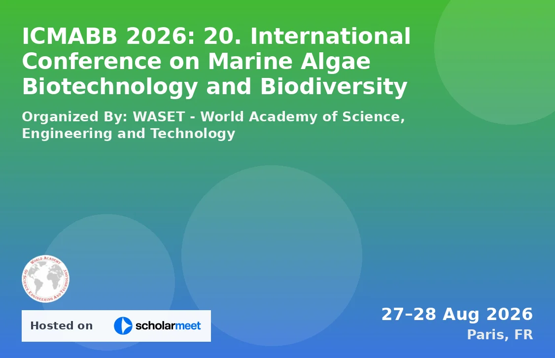 ICMABB 2026: 20. International Conference on Marine Algae Biotechnology and Biodiversity