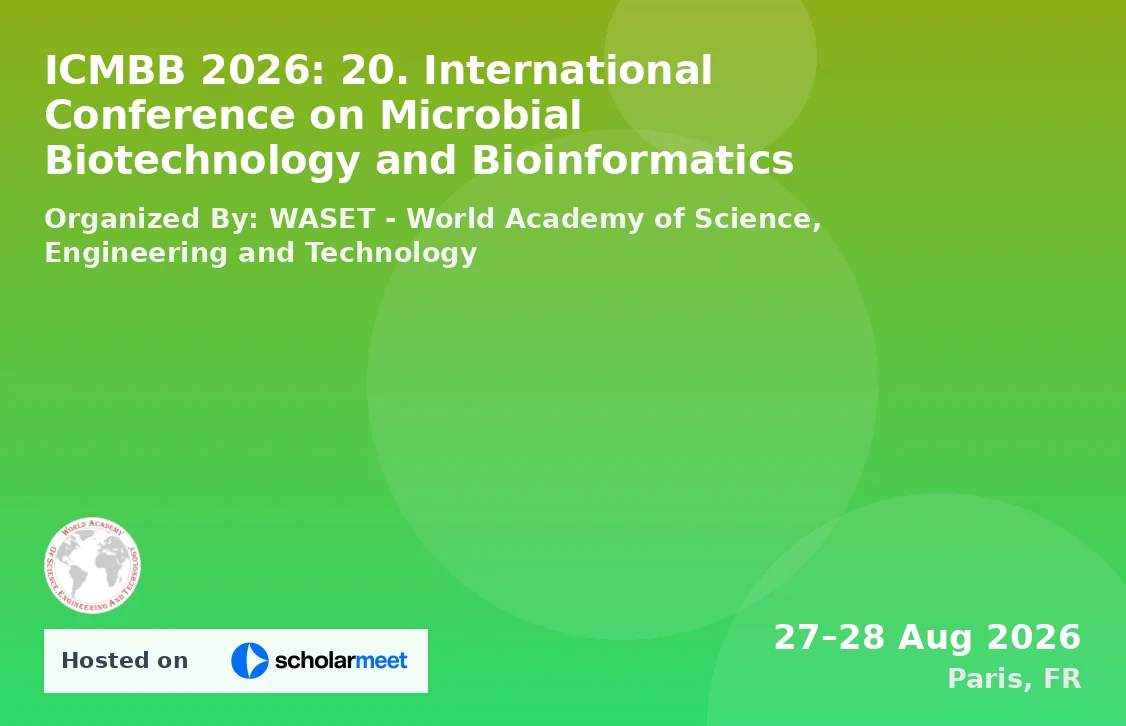 ICMBB 2026: 20. International Conference on Microbial Biotechnology and Bioinformatics