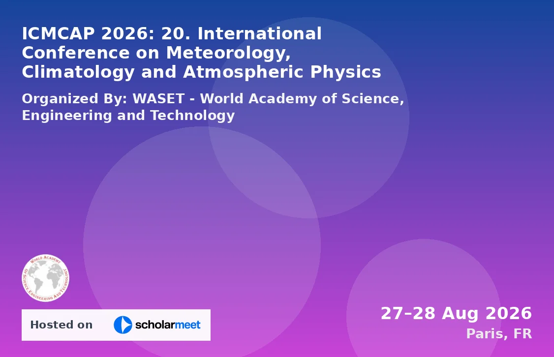 ICMCAP 2026: 20. International Conference on Meteorology, Climatology and Atmospheric Physics