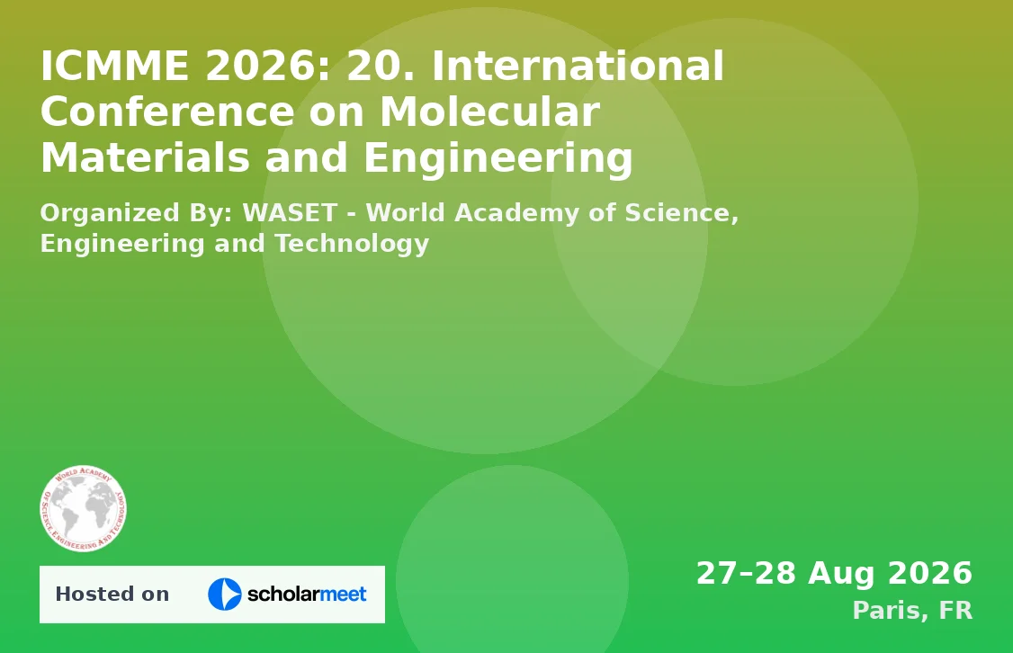 ICMME 2026: 20. International Conference on Molecular Materials and Engineering