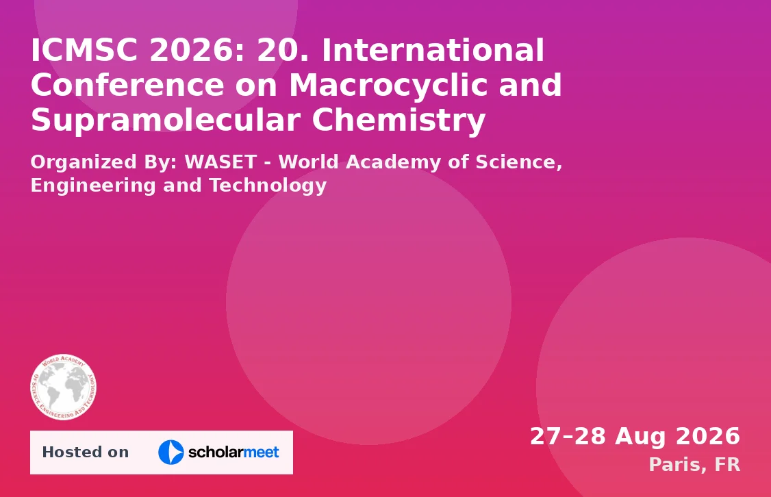 ICMSC 2026: 20. International Conference on Macrocyclic and Supramolecular Chemistry