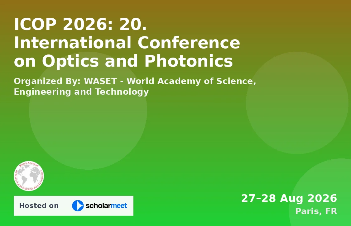 ICOP 2026: 20. International Conference on Optics and Photonics