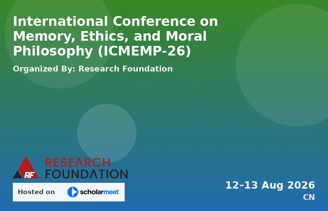 International Conference on Memory, Ethics, and Moral Philosophy (ICMEMP-26)