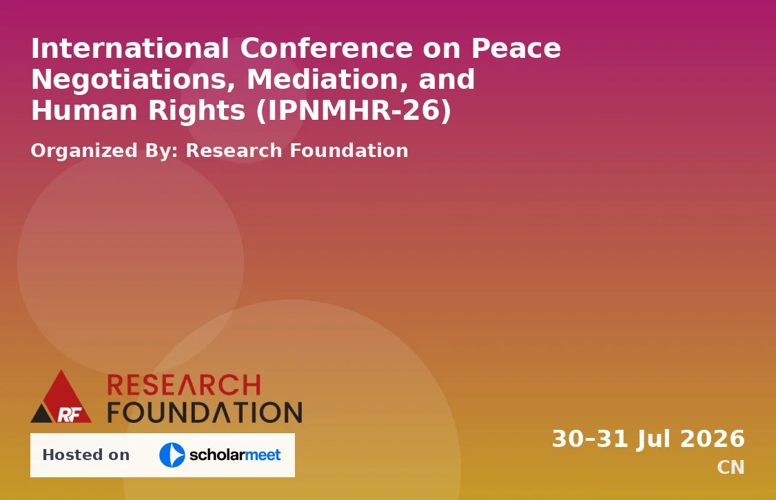 International Conference on Peace Negotiations, Mediation, and Human Rights (IPNMHR-26)