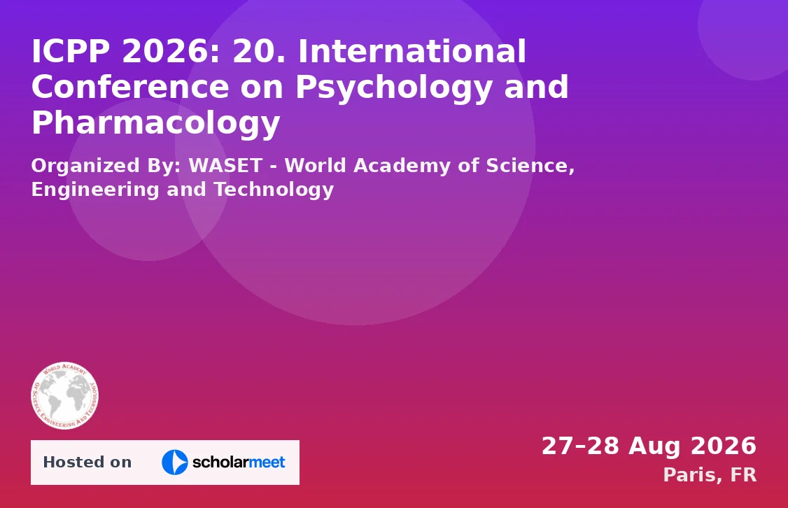 ICPP 2026: 20. International Conference on Psychology and Pharmacology