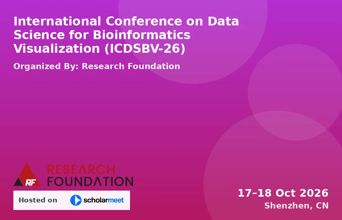 International Conference on Data Science for Bioinformatics Visualization (ICDSBV-26)