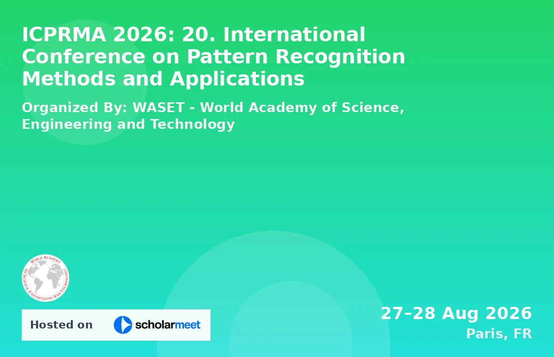 ICPRMA 2026: 20. International Conference on Pattern Recognition Methods and Applications
