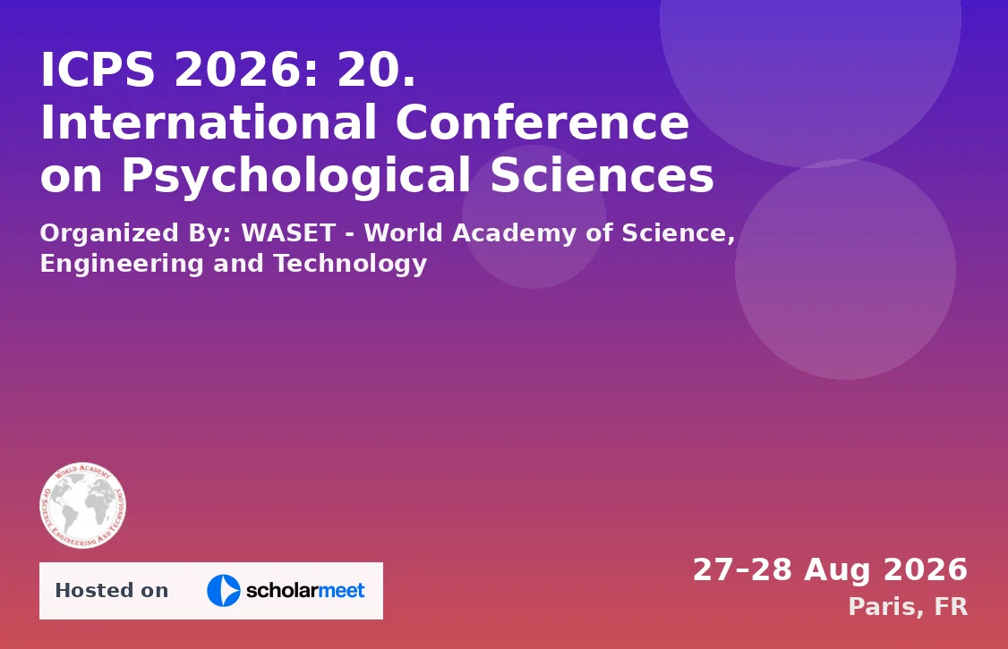 ICPS 2026: 20. International Conference on Psychological Sciences