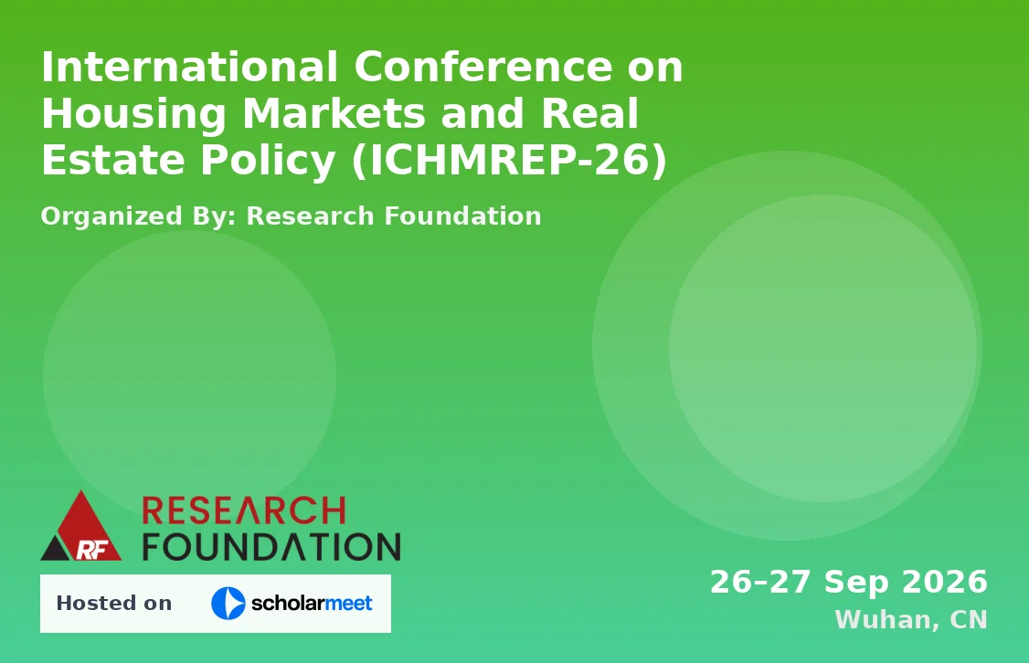 International Conference on Housing Markets and Real Estate Policy (ICHMREP-26)