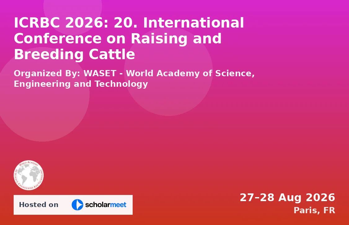 ICRBC 2026: 20. International Conference on Raising and Breeding Cattle