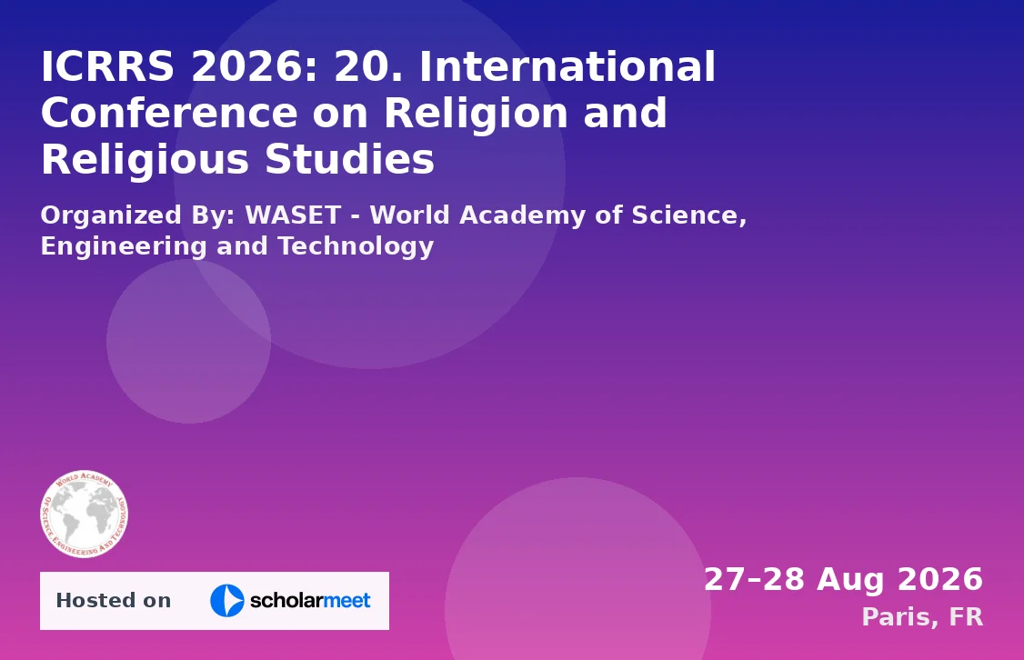 ICRRS 2026: 20. International Conference on Religion and Religious Studies