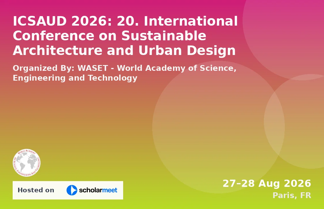 ICSAUD 2026: 20. International Conference on Sustainable Architecture and Urban Design
