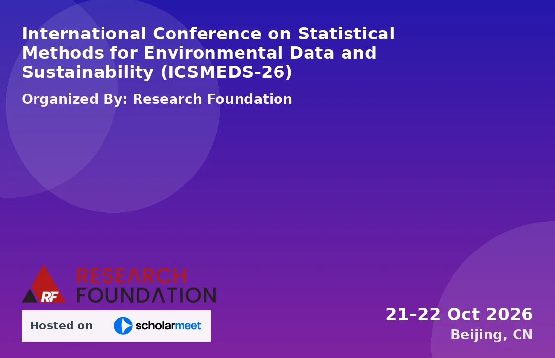 International Conference on Statistical Methods for Environmental Data and Sustainability (ICSMEDS-26)