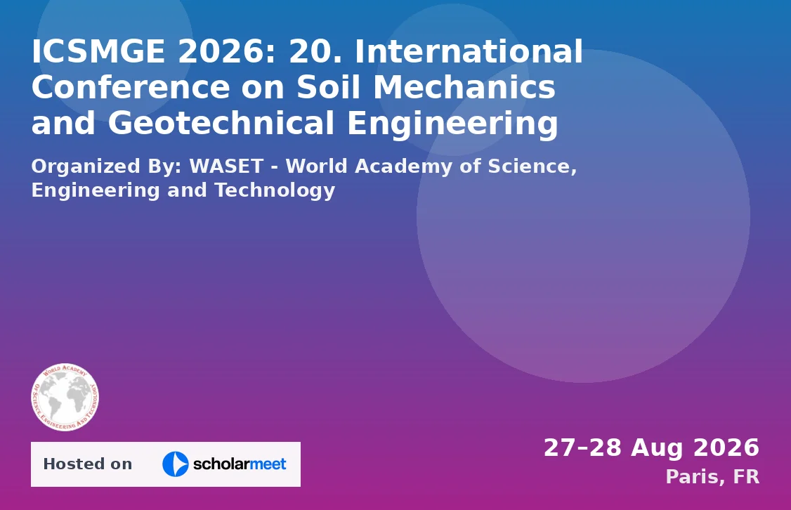 ICSMGE 2026: 20. International Conference on Soil Mechanics and Geotechnical Engineering