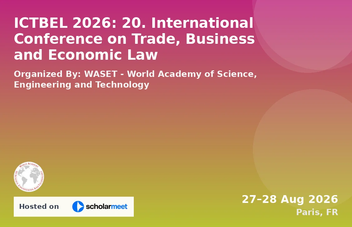 ICTBEL 2026: 20. International Conference on Trade, Business and Economic Law