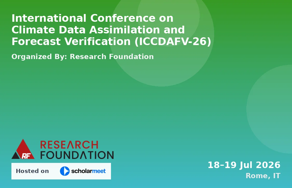 International Conference on Climate Data Assimilation and Forecast Verification (ICCDAFV-26)