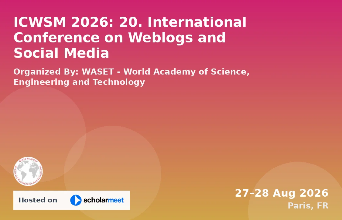ICWSM 2026: 20. International Conference on Weblogs and Social Media
