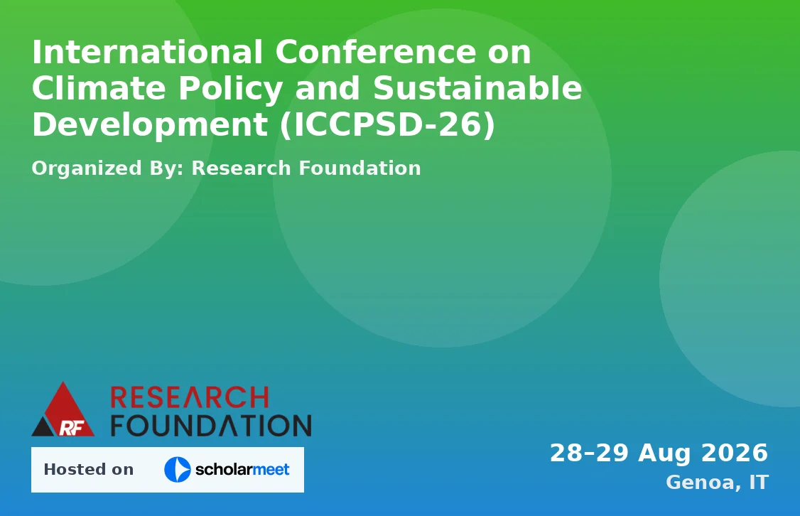 International Conference on Climate Policy and Sustainable Development (ICCPSD-26)