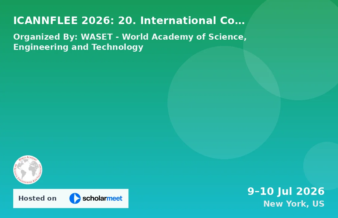 ICANNFLEE 2026: 20. International Conference on Artificial Neural Networks and Fuzzy Logic in Electrical Engineering