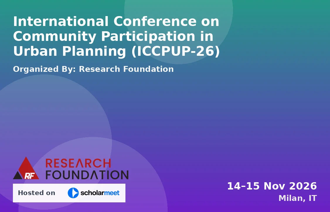 International Conference on Community Participation in Urban Planning (ICCPUP-26)