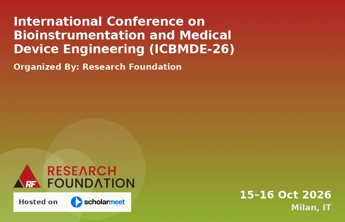International Conference on Bioinstrumentation and Medical Device Engineering (ICBMDE-26)