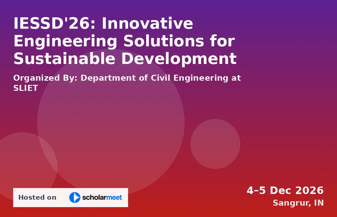 IESSD'26: Innovative Engineering Solutions for Sustainable Development