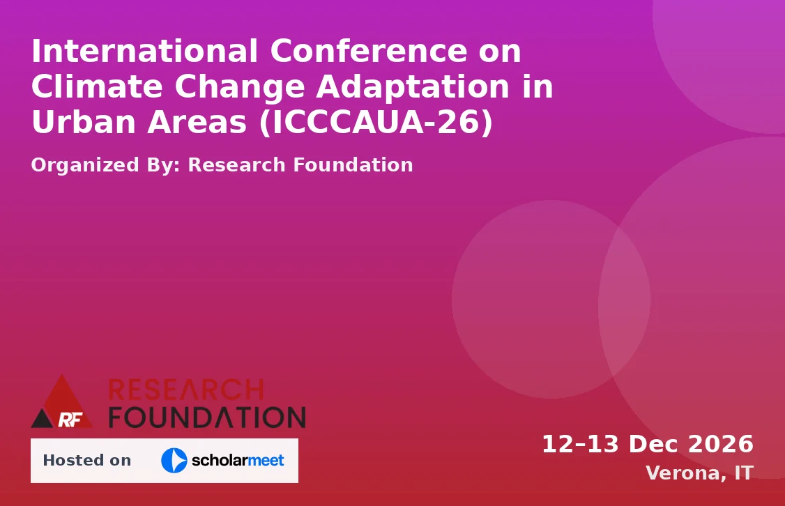 International Conference on Climate Change Adaptation in Urban Areas (ICCCAUA-26)