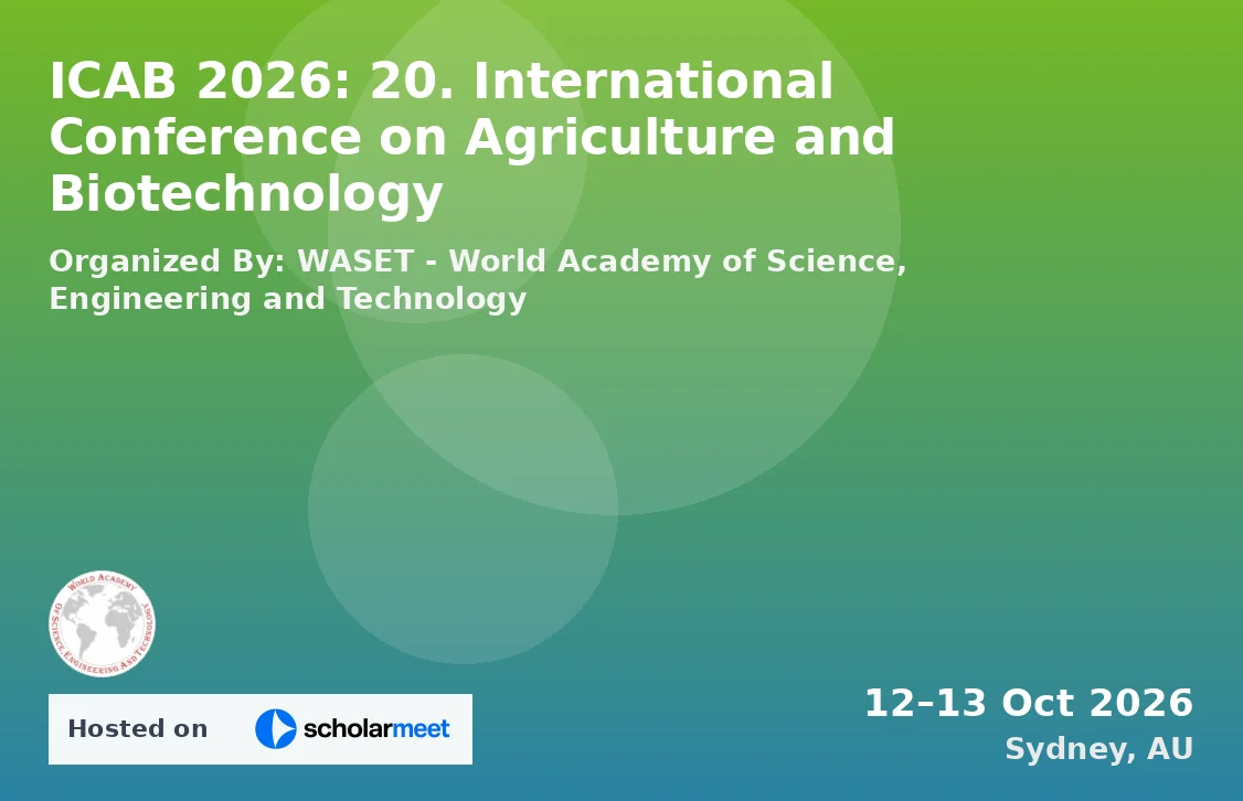 ICAB 2026: 20. International Conference on Agriculture and Biotechnology