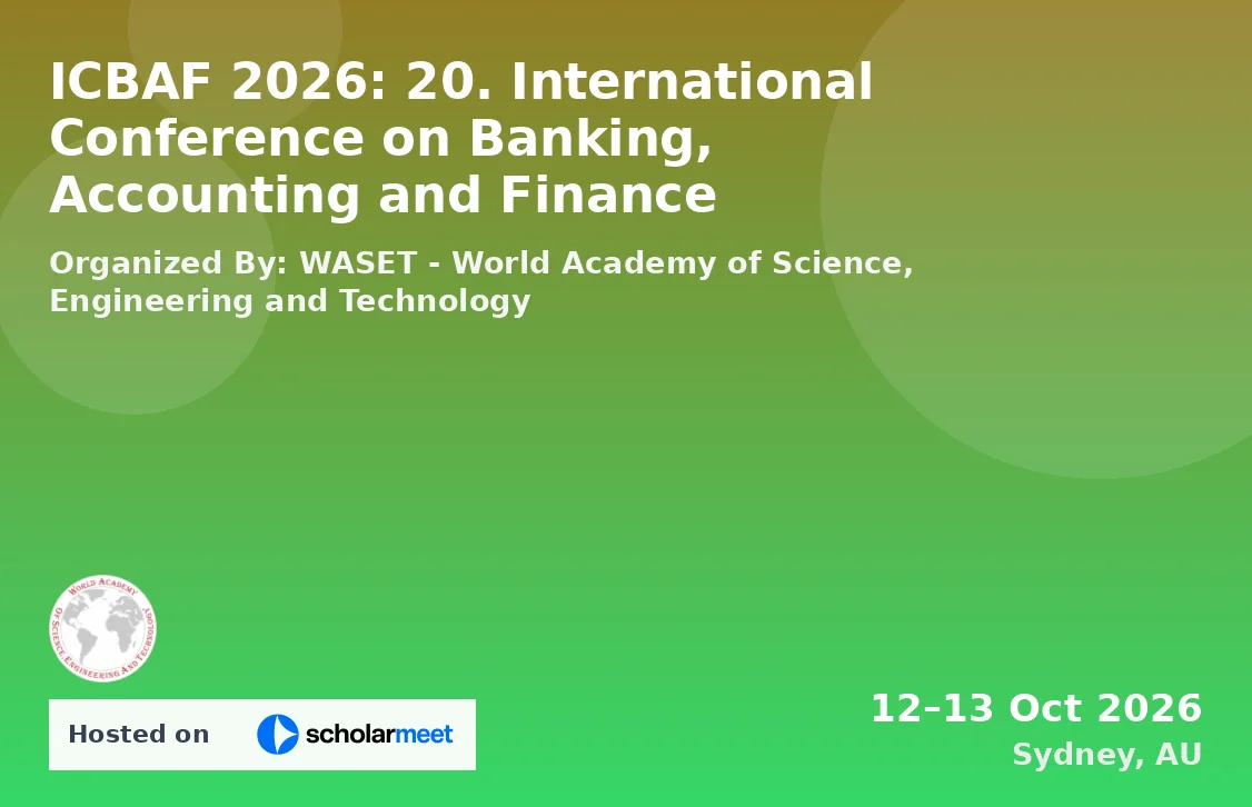 ICBAF 2026: 20. International Conference on Banking, Accounting and Finance