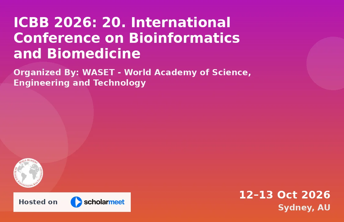 ICBB 2026: 20. International Conference on Bioinformatics and Biomedicine