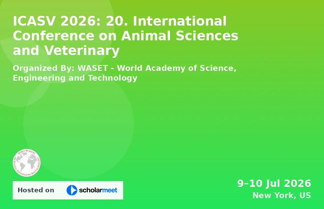 ICASV 2026: 20. International Conference on Animal Sciences and Veterinary