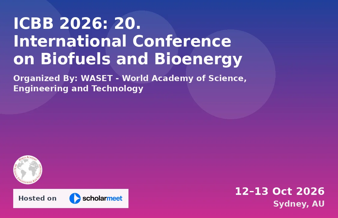 ICBB 2026: 20. International Conference on Biofuels and Bioenergy